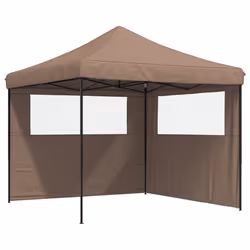 vidaXL Tendone per Feste Pieghevole Pop-Up con 2 Pareti Marrone - Vista aggiuntiva 2