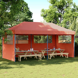 vidaXL Tendone per Feste Pieghevole Pop-Up con 3 Pareti Terracotta