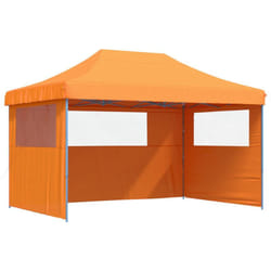 Tendone per Feste Pieghevole Pop-Up con 3 Pareti Arancione Vidaxl 681940