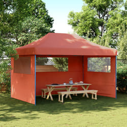 vidaXL Tendone per Feste Pieghevole Pop-Up con 3 Pareti Terracotta