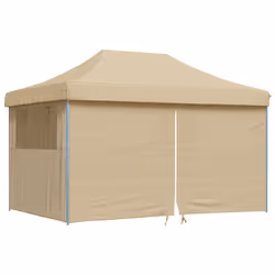 vidaXL Tendone per Feste Pieghevole Pop-Up con 4 Pareti Beige - Vista aggiuntiva 2