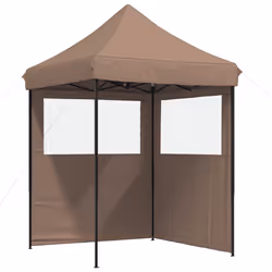 vidaXL Tendone per Feste Pieghevole Pop-Up con 2 Pareti Marrone - Vista aggiuntiva 2