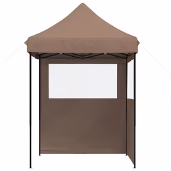 vidaXL Tendone per Feste Pieghevole Pop-Up con 2 Pareti Marrone - Vista aggiuntiva 3