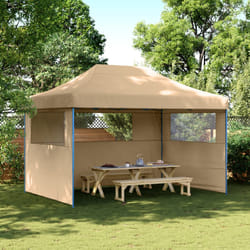 vidaXL Tendone per Feste Pieghevole Pop-Up con 3 Pareti Beige