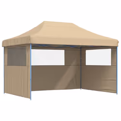 vidaXL Tendone per Feste Pieghevole Pop-Up con 3 Pareti Beige - Vista aggiuntiva 2