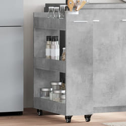 Mobile con Ruote Grigio Cemento 60x22x79cm in Legno Multistrato - Vidaxl