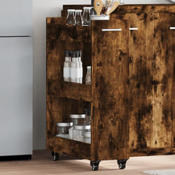 Mobile con Ruote Rovere Fumo 60x22x79 cm in Legno Multistratocod mxl 116599