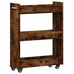 Mobile con Ruote Rovere Fumo 60x22x79 cm in Legno Multistratocod mxl 116599 - Vista aggiuntiva 2