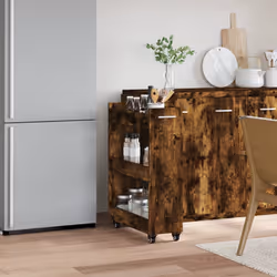 Mobile con Ruote Rovere Fumo 60x22x79 cm in Legno Multistratocod mxl 116599 - Vista aggiuntiva 3