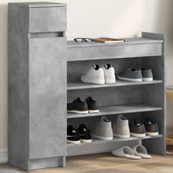 Scarpiera Grigio Cemento 100,5x28x100 cm in Legno Multistrato Vidaxl Grigio