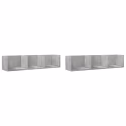 vidaXL Mobili Parete 2 pz Grigio Cemento 75x18x16,5 cm in Multistrato - Vista aggiuntiva 2