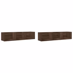 vidaXL Mobili Parete 2pz Rovere Marrone 75x18x16,5cm Legno Multistrato - Vista aggiuntiva 2