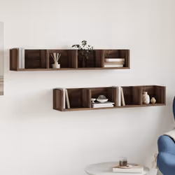 vidaXL Mobili Parete 2 pz Rovere Marrone 99x18x16,5 cm in Multistrato - Vista aggiuntiva 3