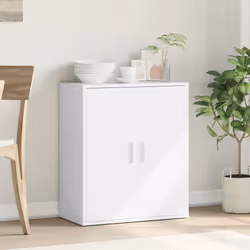 vidaXL Credenza Bianca 79x38x80 cm in Legno Multistrato - Vista aggiuntiva 3