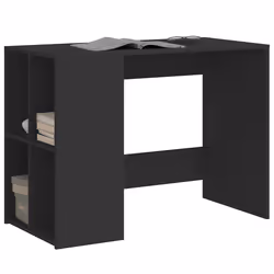 vidaXL Scrivania Nera 102x50x75 cm in Legno Multistrato - Vista aggiuntiva 3