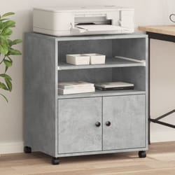 Vidaxl - Supporto per Stampante con Ruote Grigio Cemento 60x48x74 cm