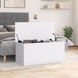 vidaXL Contenitore Portaoggetti Bianco 100x42x46 cm Legno Multistrato - Vista aggiuntiva 3