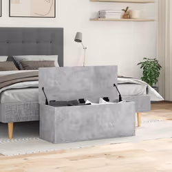 vidaXL Contenitore Portaoggetti Grigio Cemento 90x35x35cm Truciolato - Vista aggiuntiva 3