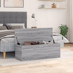 vidaXL Contenitore Portaoggetti Grigio Sonoma 102x35x35 cm Truciolato - Vista aggiuntiva 3