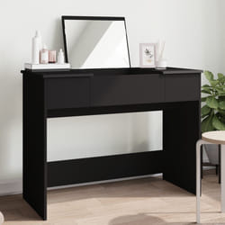 vidaXL Toeletta con Specchio Nero 100x45x76 cm