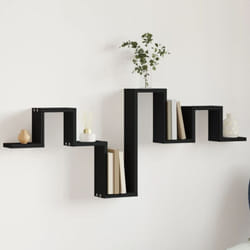 Scaffale a Parete Nero 104,5x10x43 cm in Legno Multistrato Vidaxl 943826