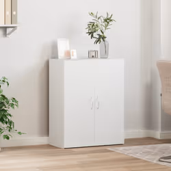 vidaXL Schedario Bianco 60x32x77,5 cm in Legno Multistrato - Vista aggiuntiva 3