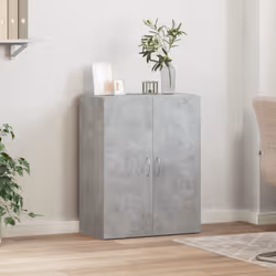 vidaXL Schedario Grigio Cemento 60x32x77,5 cm in Legno Multistrato - Vista aggiuntiva 3