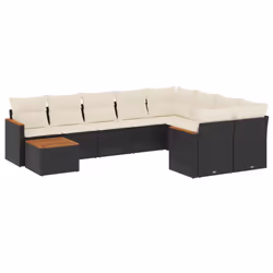 Set Divani da Giardino 10pz con Cuscini in Polyrattan Nerocod mxl 89103 - Vista aggiuntiva 2