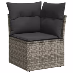 Set Divani da Giardino 11 pz con Cuscini in Polyrattan Grigiocod mxl 114854 - Vista aggiuntiva 3