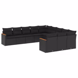 Set Divani da Giardino 11 pz con Cuscini in Polyrattan Nerocod mxl 92774 - Vista aggiuntiva 2