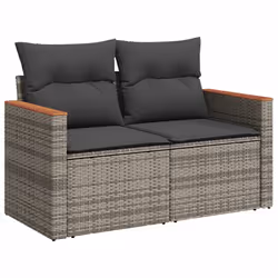 Set Divani da Giardino 13 pz con Cuscini Grigio in Polyrattancod mxl 114843 - Vista aggiuntiva 3
