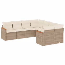 Set Divano da Giardino 8 pz con Cuscini Beige in Polyrattancod mxl 114553 - Vista aggiuntiva 2