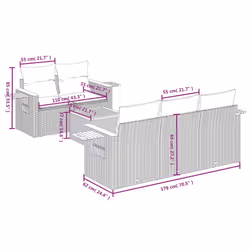 VidaXL 3226622 set mobili da esterno - Vista aggiuntiva 8