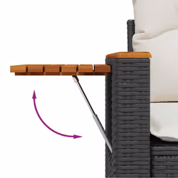 vidaXL Set Divani da Giardino con Cuscini 7pz Nero Polyrattan - Vista aggiuntiva 3