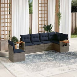 vidaXL Set Divani da Giardino 6 pz con Cuscini Grigio in Polyrattan