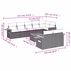VidaXL 3226987 set mobili da esterno - Vista aggiuntiva 8