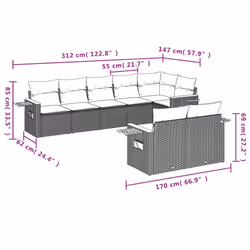 VidaXL 3226991 set mobili da esterno - Vista aggiuntiva 8