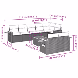 VidaXL 3226994 set mobili da esterno - Vista aggiuntiva 8