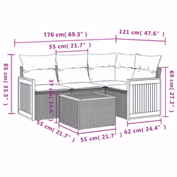 VidaXL 3227616 set mobili da esterno - Vista aggiuntiva 8