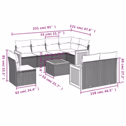 VidaXL 3227843 set mobili da esterno - Vista aggiuntiva 8