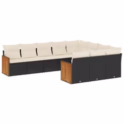 Set Divani da Giardino 10pz con Cuscini in Polyrattan Nerocod mxl 90204 - Vista aggiuntiva 2
