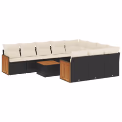Set Divani da Giardino 11 pz con Cuscini in Polyrattan Nerocod mxl 89984 - Vista aggiuntiva 2