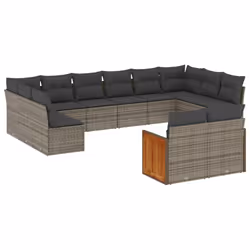 Set Divani da Giardino 12 pz con Cuscini Grigio in Polyrattancod mxl 113865 - Vista aggiuntiva 2