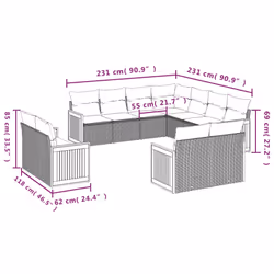 VidaXL 3228180 set mobili da esterno - Vista aggiuntiva 7