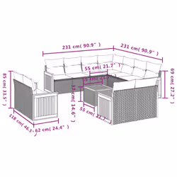 VidaXL 3228188 set mobili da esterno - Vista aggiuntiva 8