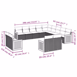 VidaXL 3228216 set mobili da esterno - Vista aggiuntiva 7