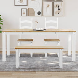 vidaXL Tavolo da Pranzo Panama Bianco 180x90x75 cm Legno Massello Pino