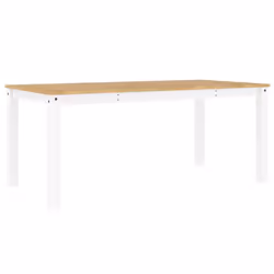 vidaXL Tavolo da Pranzo Panama Bianco 180x90x75 cm Legno Massello Pino - Vista aggiuntiva 2