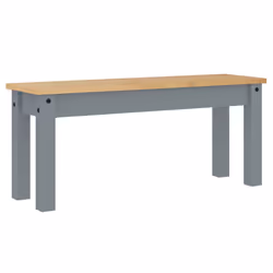vidaXL Panca da Pranzo Panama Grigia 105x30x45 cm Legno Massello Pino - Vista aggiuntiva 2