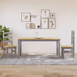 vidaXL Tavolo da Pranzo Corona 160x80x75 cm in Legno Massello di Pino - Vista aggiuntiva 3